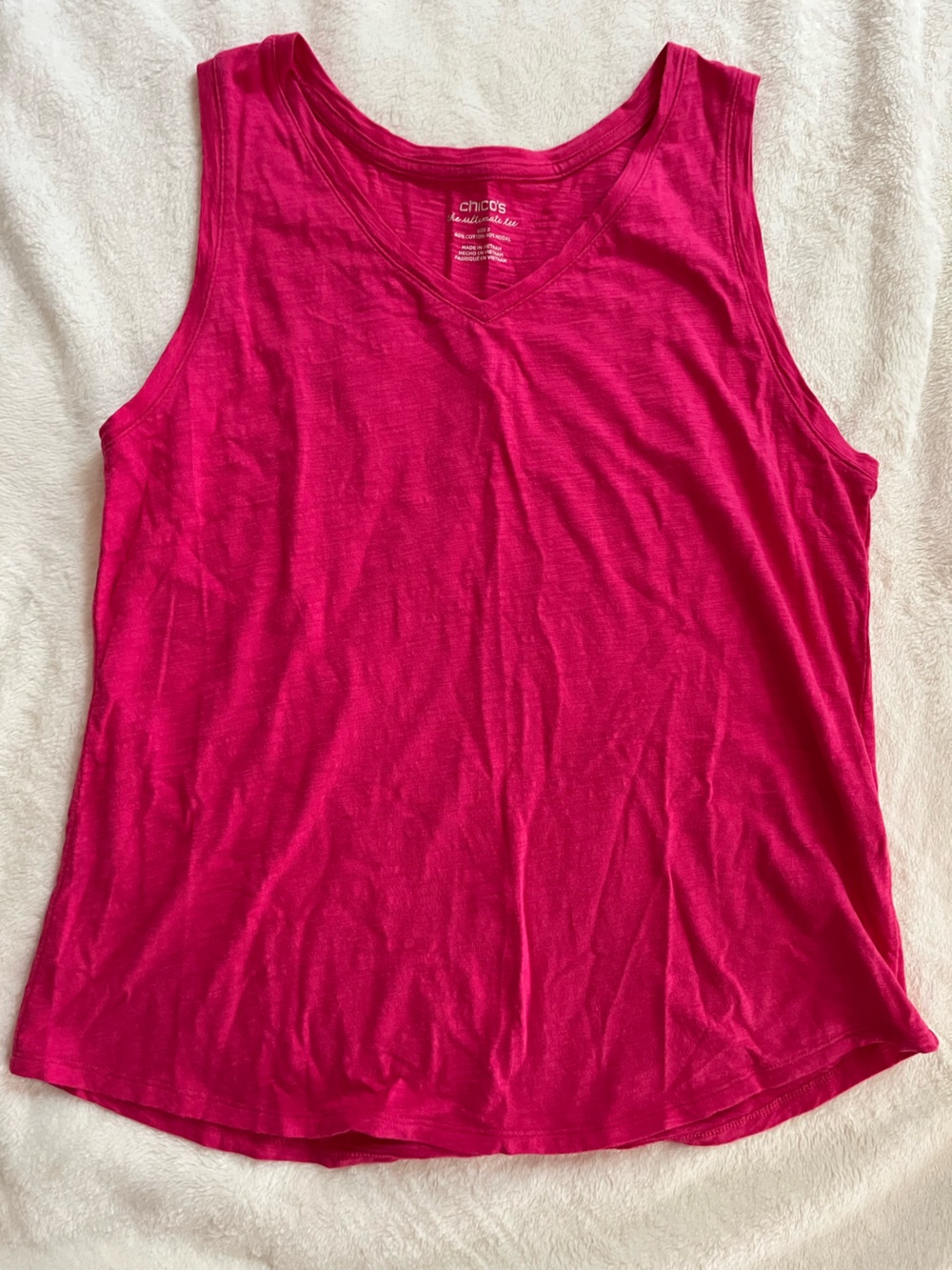 Chico's Bright Fuchsia V-Neck Tank Top